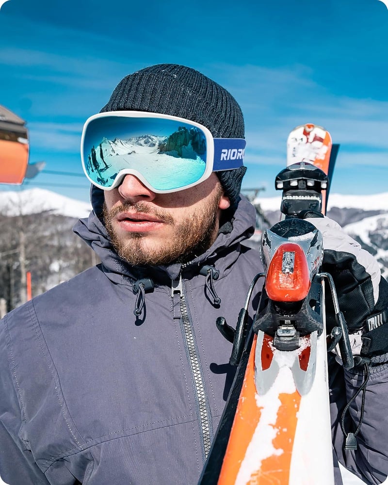 RIOROO Ski Goggles Snowboard Goggles for Men Women Adults Youth,Over Glasses OTG/100% UV Protection/Anti-fog/Wide Vision - Image 2